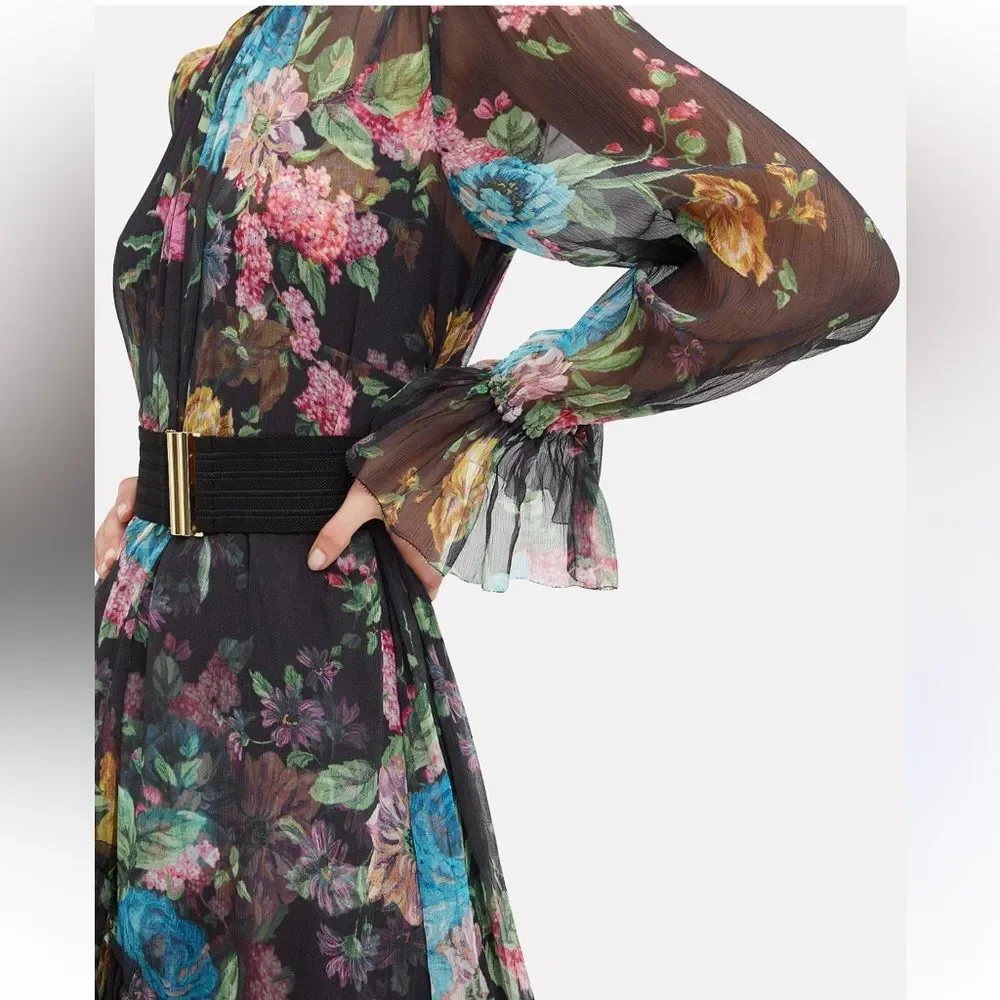 NWOT Zimmermann  ninety six Floral Black Dress - Picture 8 of 14